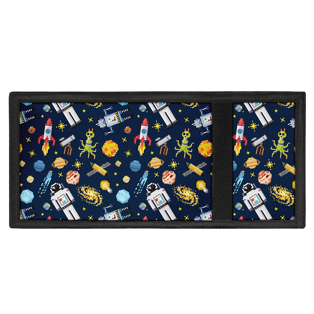 Pixel Space Pattern Print Trifold Wallet