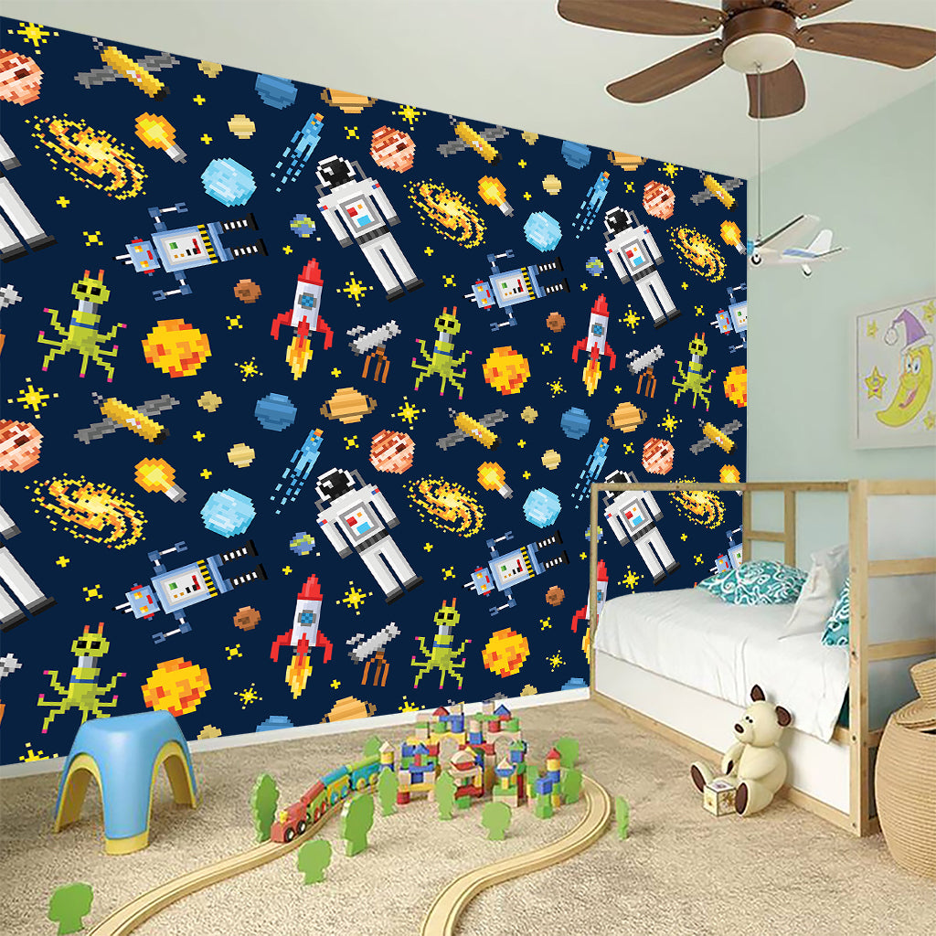 Pixel Space Pattern Print Wall Sticker