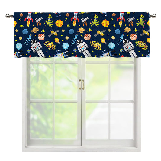 Pixel Space Pattern Print Window Valance