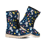 Pixel Space Pattern Print Winter Boots