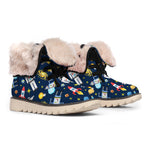 Pixel Space Pattern Print Winter Boots