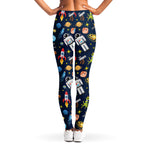 Pixel Space Pattern Print Women's Leggings