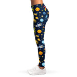 Pixel Space Pattern Print Women's Leggings
