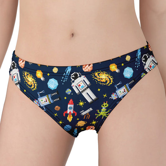 Pixel Space Pattern Print Women's Panties