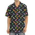 Pixel Spaceships Pattern Print Aloha Shirt