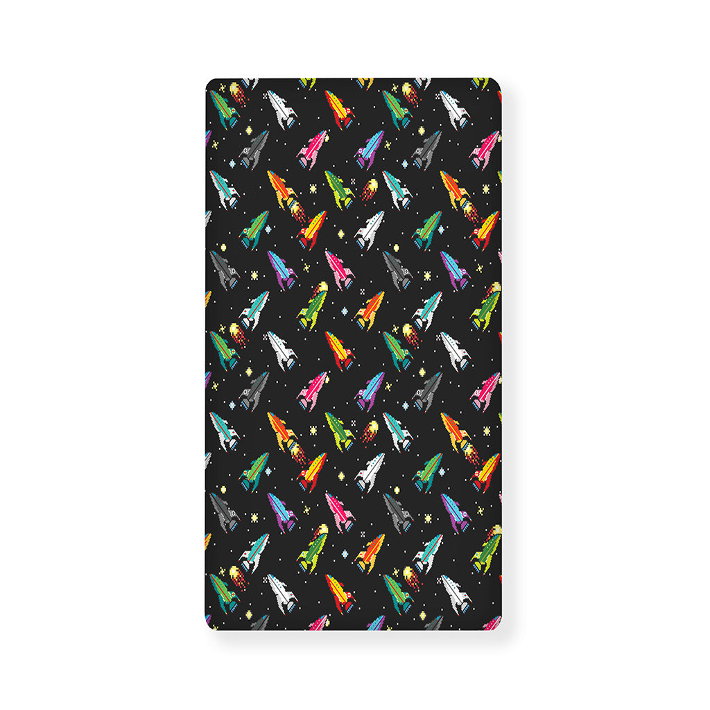 Pixel Spaceships Pattern Print Baby Crib Sheet
