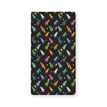 Pixel Spaceships Pattern Print Baby Crib Sheet