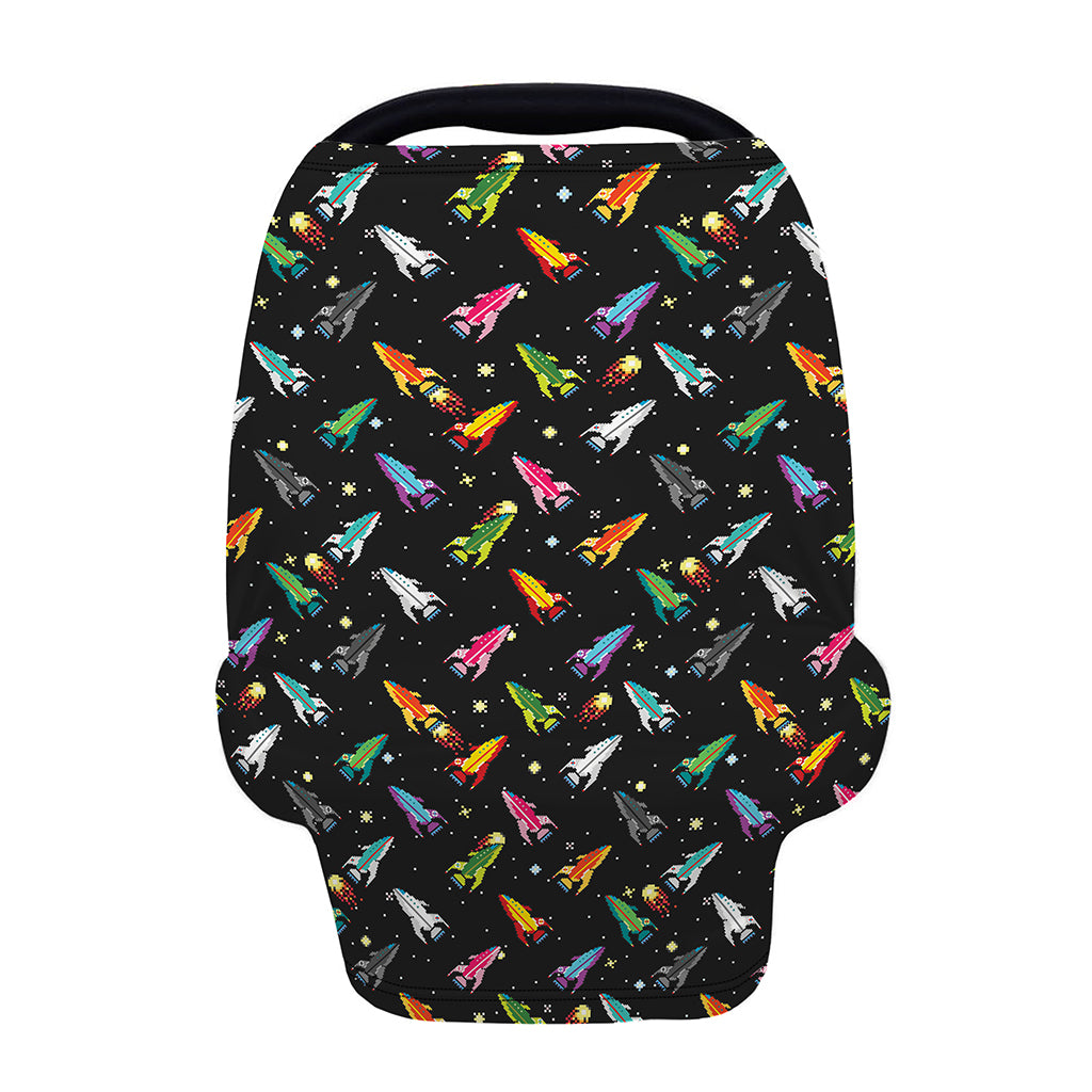 Pixel Spaceships Pattern Print Baby Seat Cover