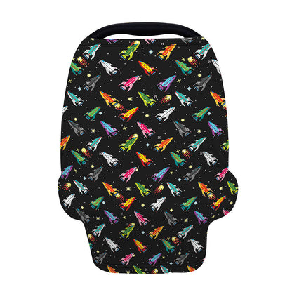 Pixel Spaceships Pattern Print Baby Seat Cover