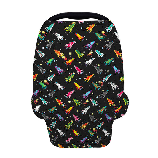Pixel Spaceships Pattern Print Baby Seat Cover