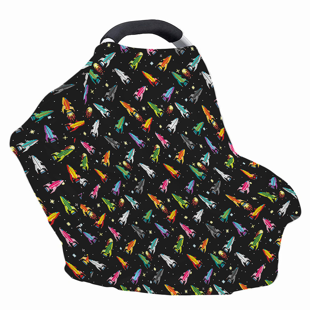Pixel Spaceships Pattern Print Baby Seat Cover