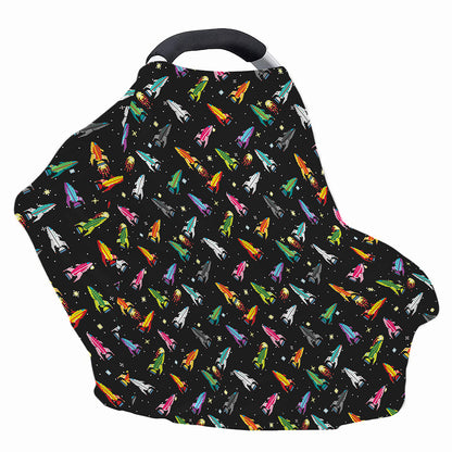 Pixel Spaceships Pattern Print Baby Seat Cover