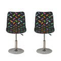 Pixel Spaceships Pattern Print Bar Stool Covers