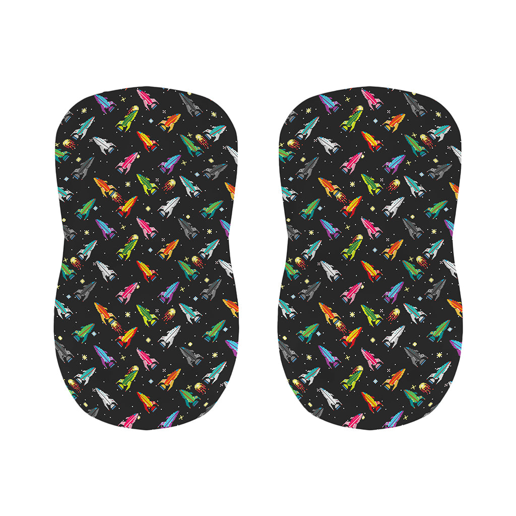 Pixel Spaceships Pattern Print Bar Stool Covers