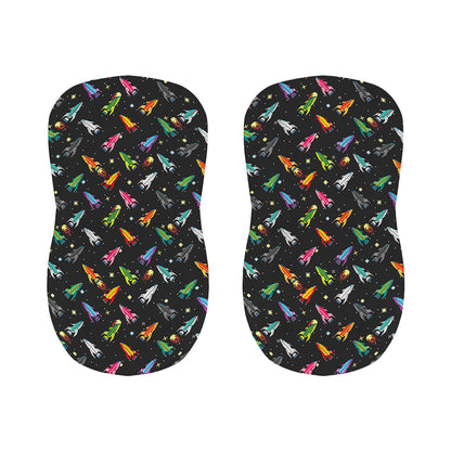 Pixel Spaceships Pattern Print Bar Stool Covers
