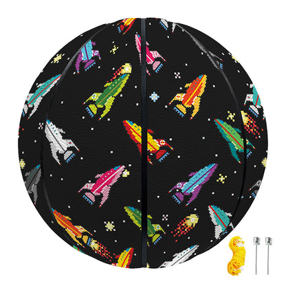 Pixel Spaceships Pattern Print Basketball