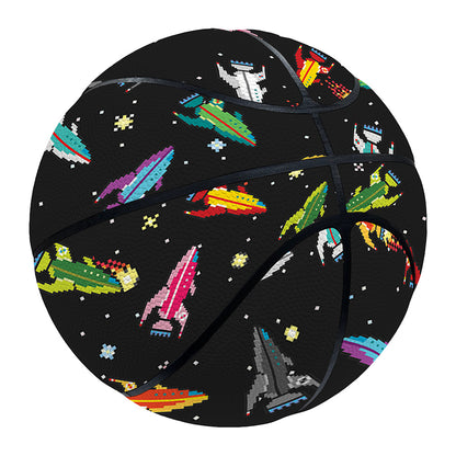 Pixel Spaceships Pattern Print Basketball