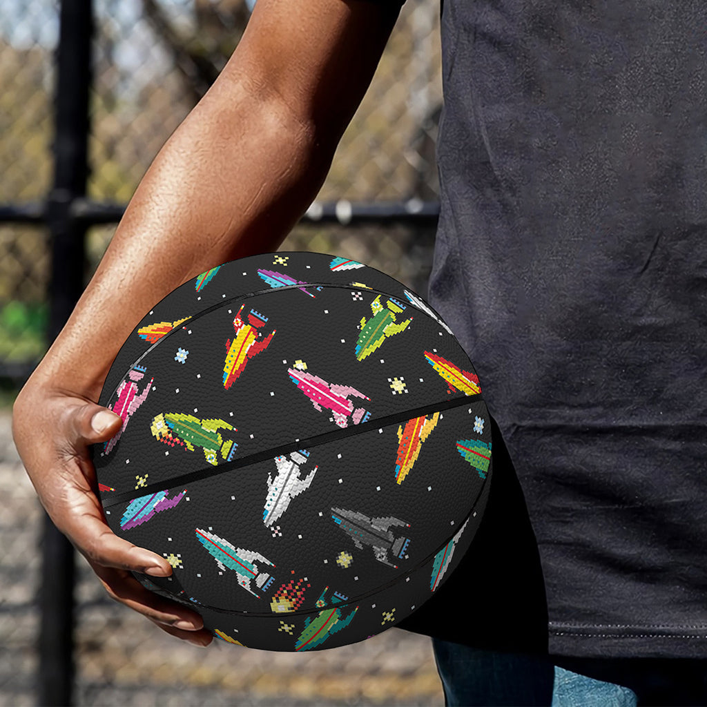Pixel Spaceships Pattern Print Basketball