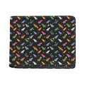 Pixel Spaceships Pattern Print Bifold Wallet