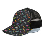 Pixel Spaceships Pattern Print Black Mesh Trucker Cap