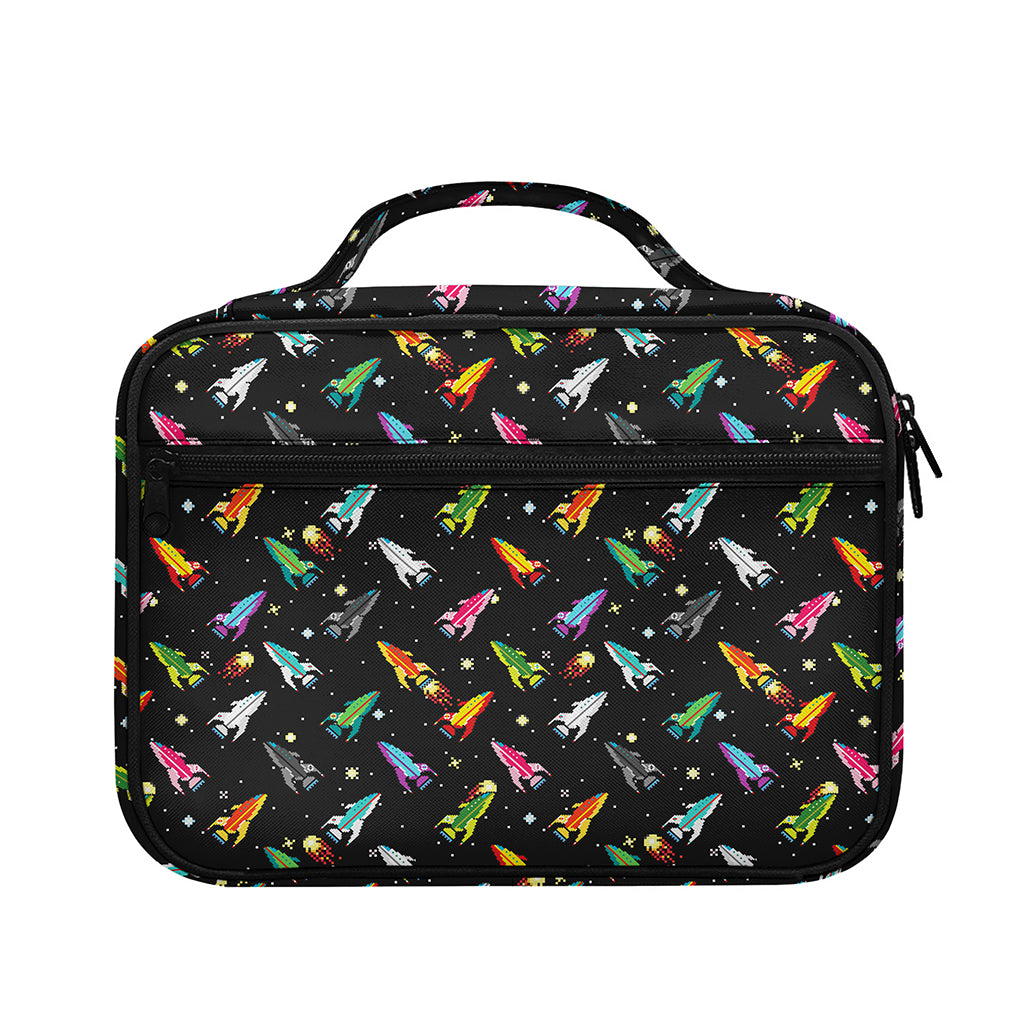 Pixel Spaceships Pattern Print Briefcase Bible Bag