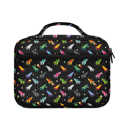 Pixel Spaceships Pattern Print Briefcase Bible Bag