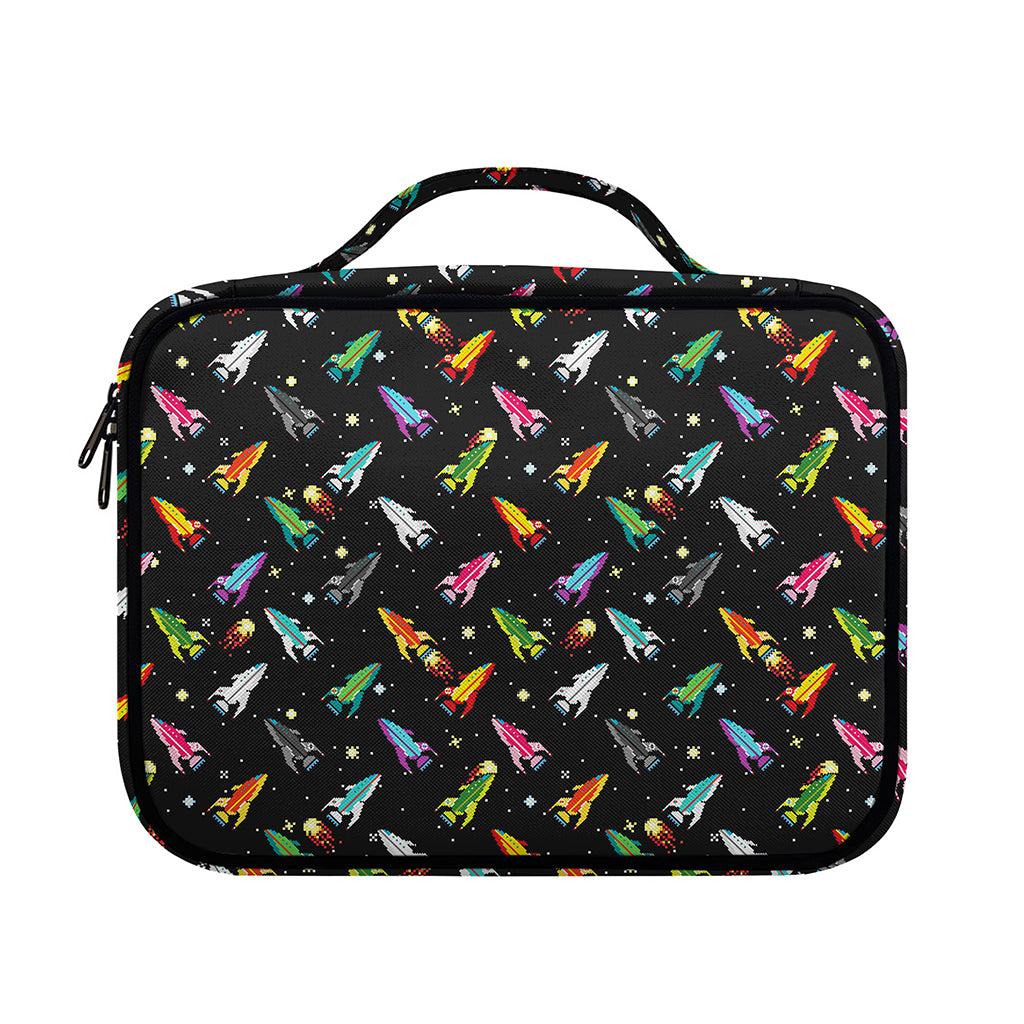 Pixel Spaceships Pattern Print Briefcase Bible Bag