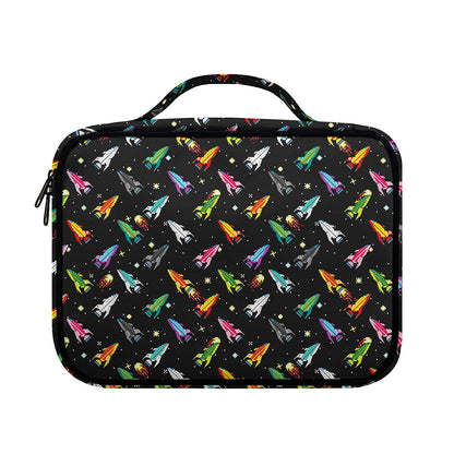 Pixel Spaceships Pattern Print Briefcase Bible Bag