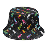 Pixel Spaceships Pattern Print Bucket Hat