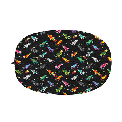 Pixel Spaceships Pattern Print Car Side Mirror Covers