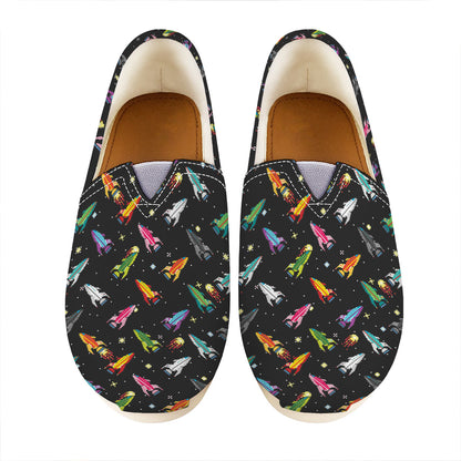 Pixel Spaceships Pattern Print Casual Shoes