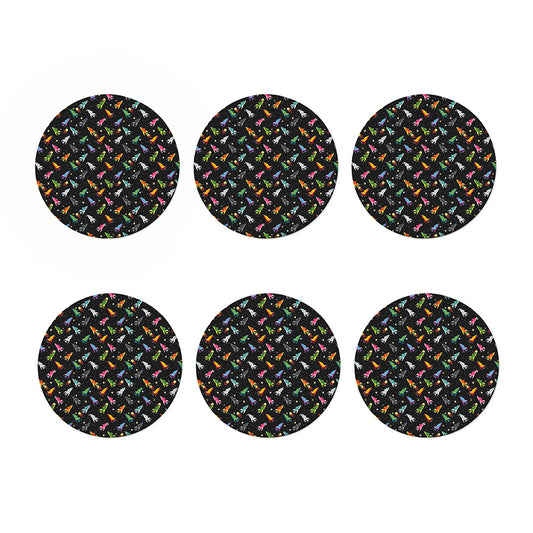 Pixel Spaceships Pattern Print Coaster Set