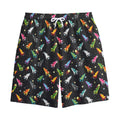 Pixel Spaceships Pattern Print Cotton Shorts