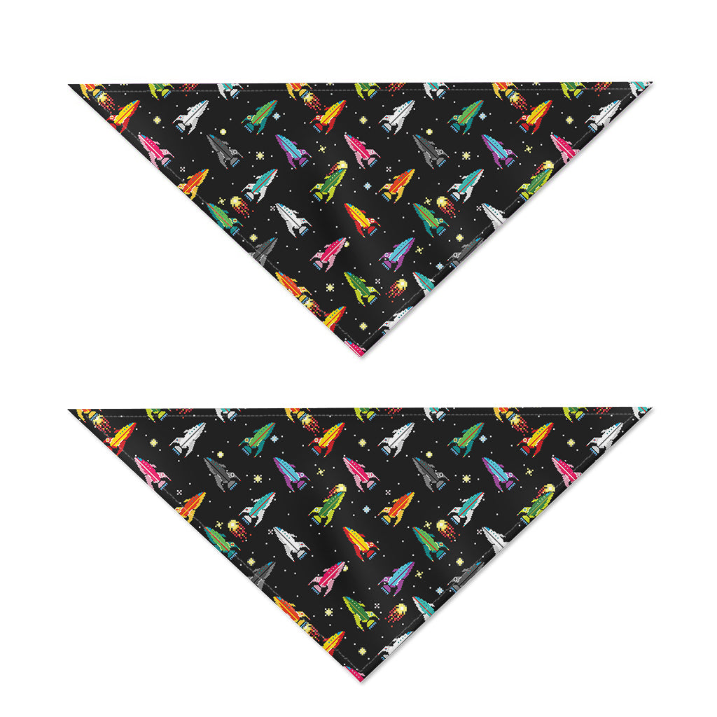 Pixel Spaceships Pattern Print Dog Bandana