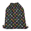 Pixel Spaceships Pattern Print Drawstring Bag