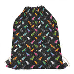 Pixel Spaceships Pattern Print Drawstring Bag