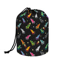 Pixel Spaceships Pattern Print Drawstring Makeup Bag