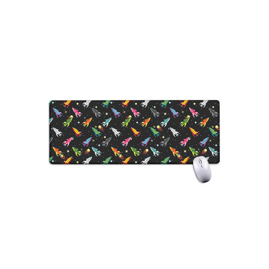 Pixel Spaceships Pattern Print Extended Mouse Pad
