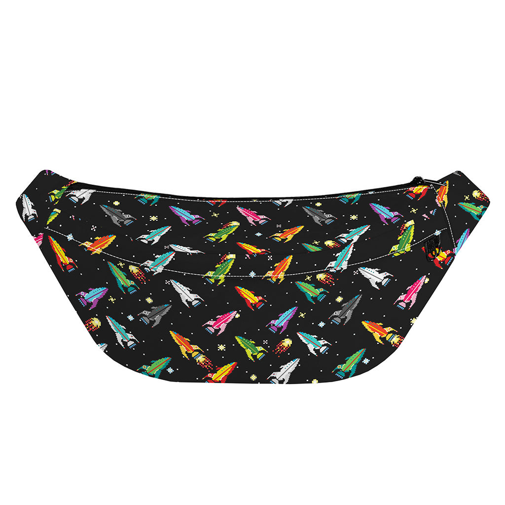 Pixel Spaceships Pattern Print Fanny Pack