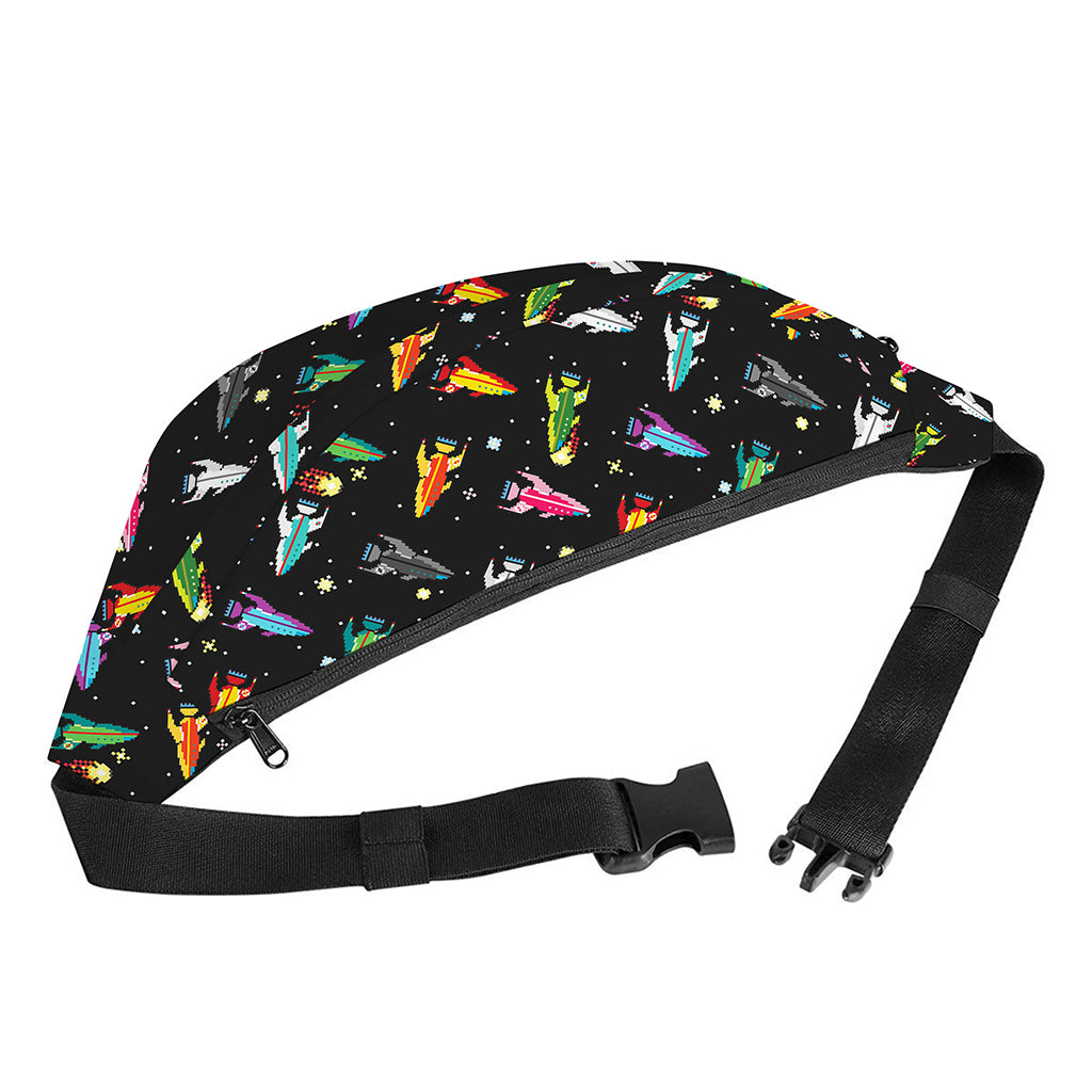 Pixel Spaceships Pattern Print Fanny Pack