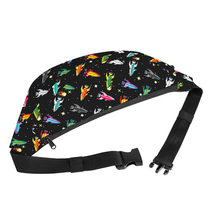 Pixel Spaceships Pattern Print Fanny Pack