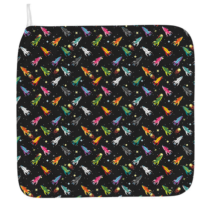Pixel Spaceships Pattern Print Hand Towel