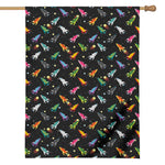 Pixel Spaceships Pattern Print House Flag