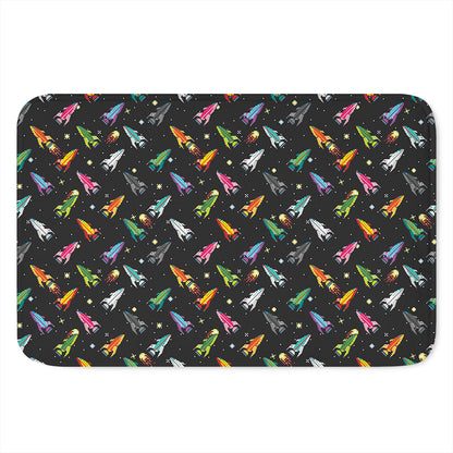 Pixel Spaceships Pattern Print Indoor Door Mat