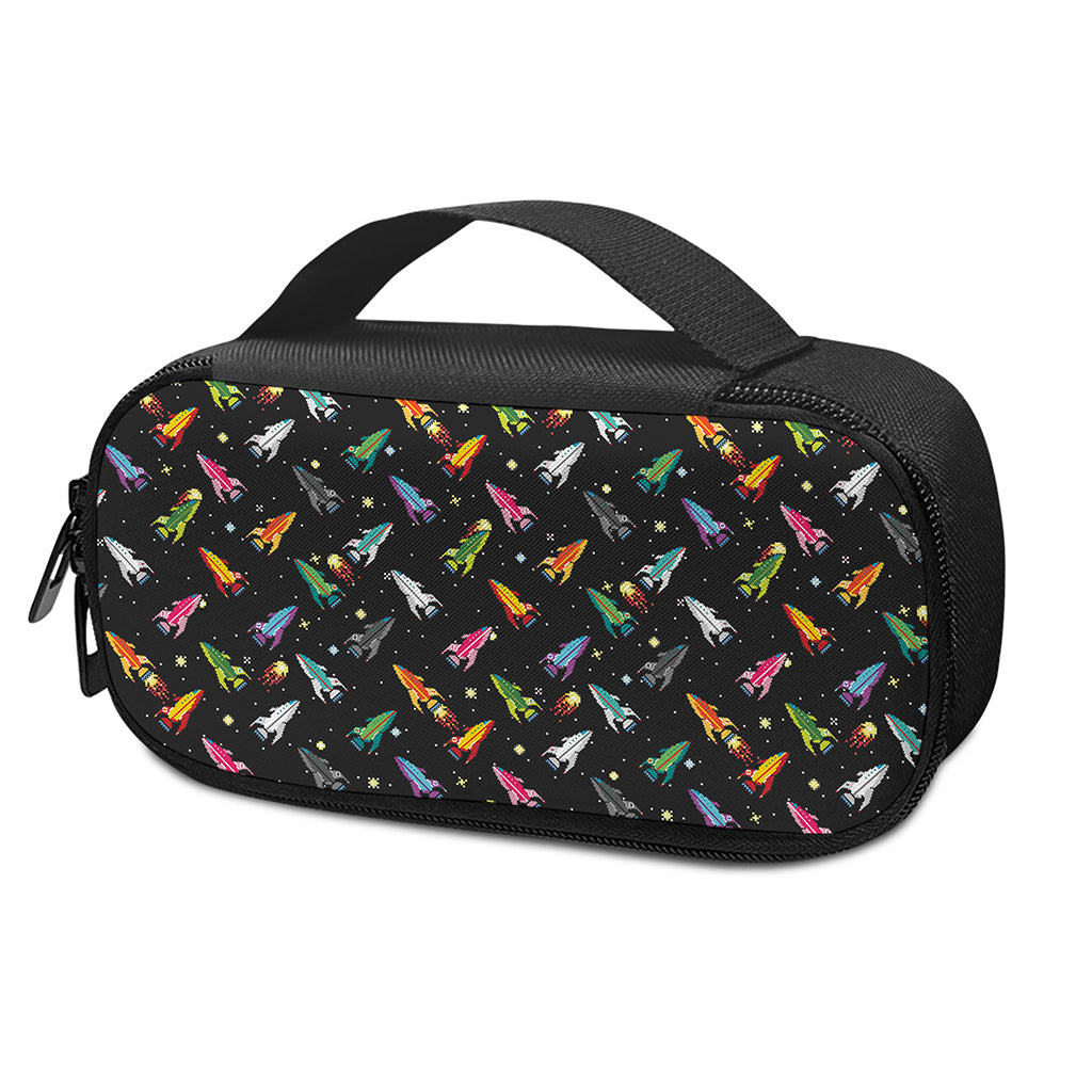Pixel Spaceships Pattern Print Insulin Cooler Travel Case