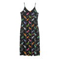 Pixel Spaceships Pattern Print Jersey Midi Cami Dress