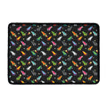 Pixel Spaceships Pattern Print Kitchen Mat