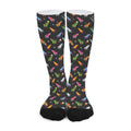 Pixel Spaceships Pattern Print Long Socks