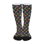 Pixel Spaceships Pattern Print Long Socks