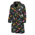 Pixel Spaceships Pattern Print Men's Bathrobe